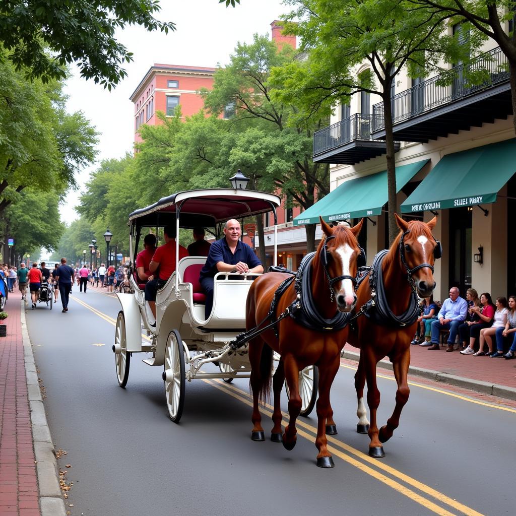 Horse-drawn carriage ride through Atlanta's historic district