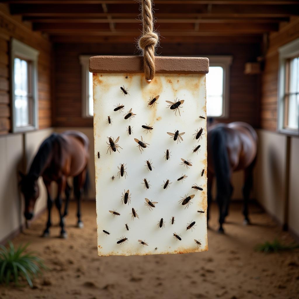 Sticky Fly Trap in Horse Barn