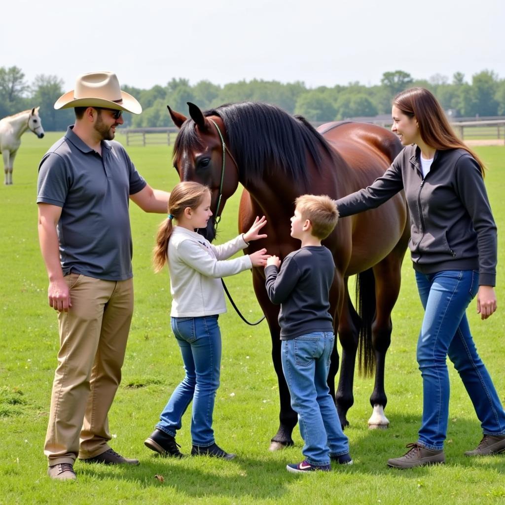 A family enjoying their Blackburn Quarter Horse