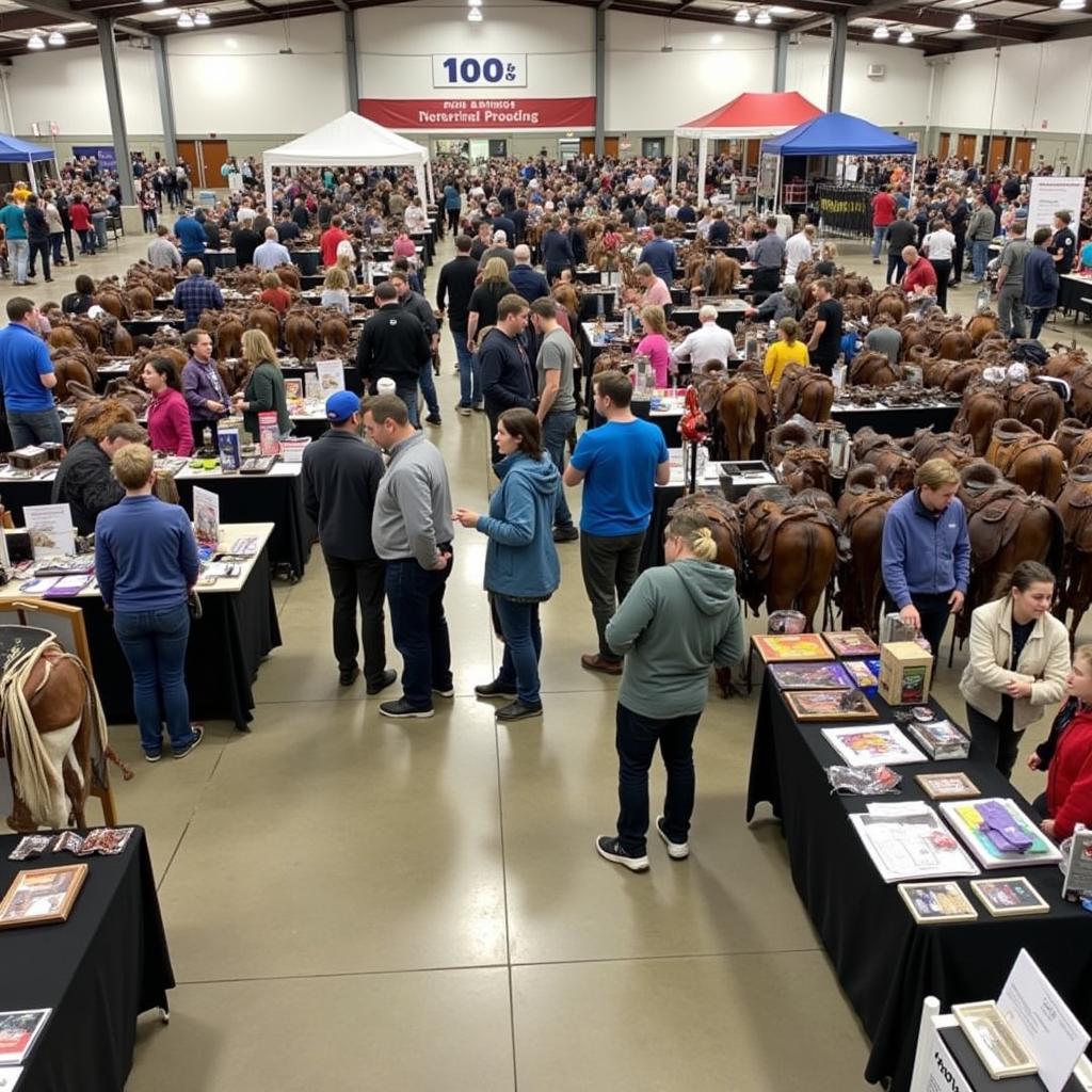 Vendors showcasing equestrian products at the Buffalo International Horse Show.