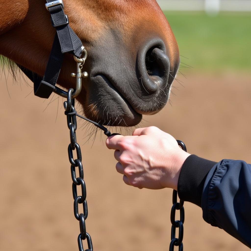 Horse with a Chain Twitch Applied