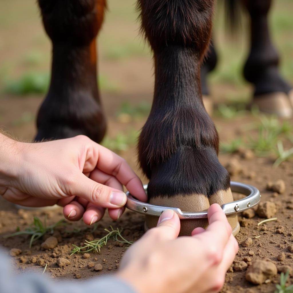 Checking Miniature Horse Horseshoes