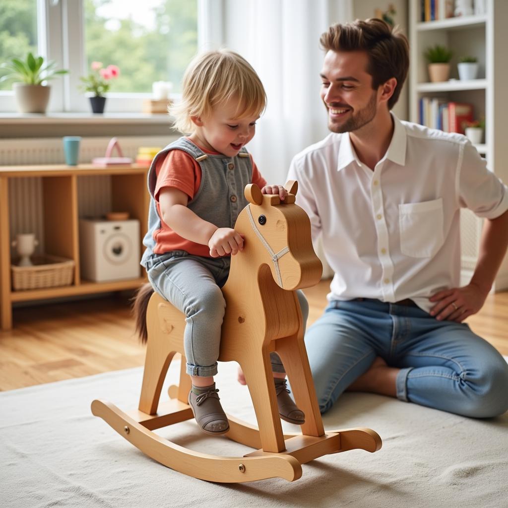 Child Safely Rocking on a Horse