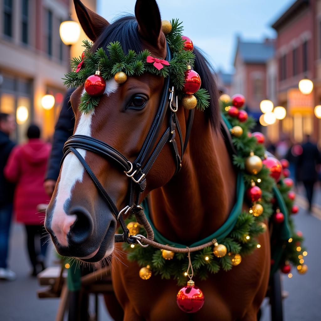 Christmas Decorated Horse at Lebanon Parade