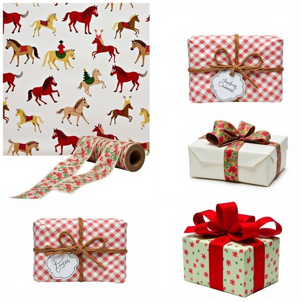 Christmas Horse Wrapping Paper Accessories