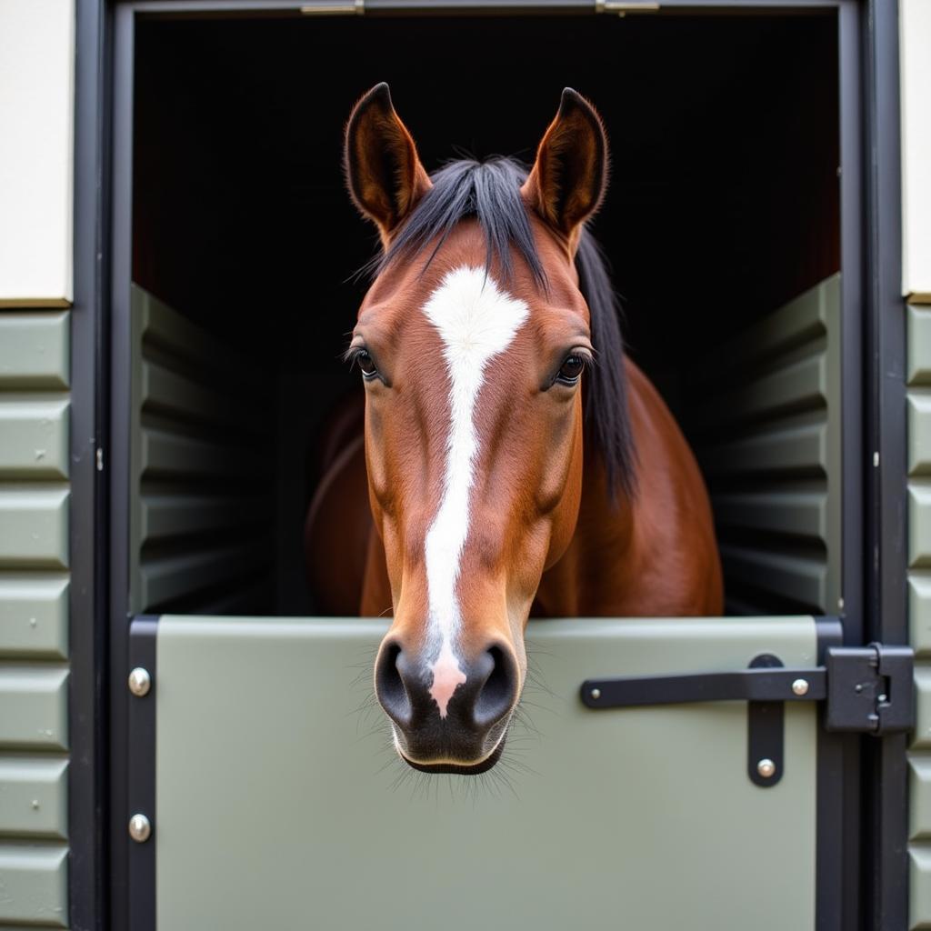 Chute Horse in Veterinary Setting