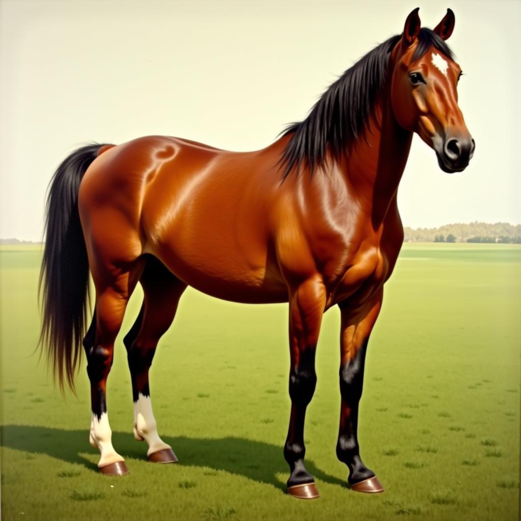 Classic oil painting of a majestic horse