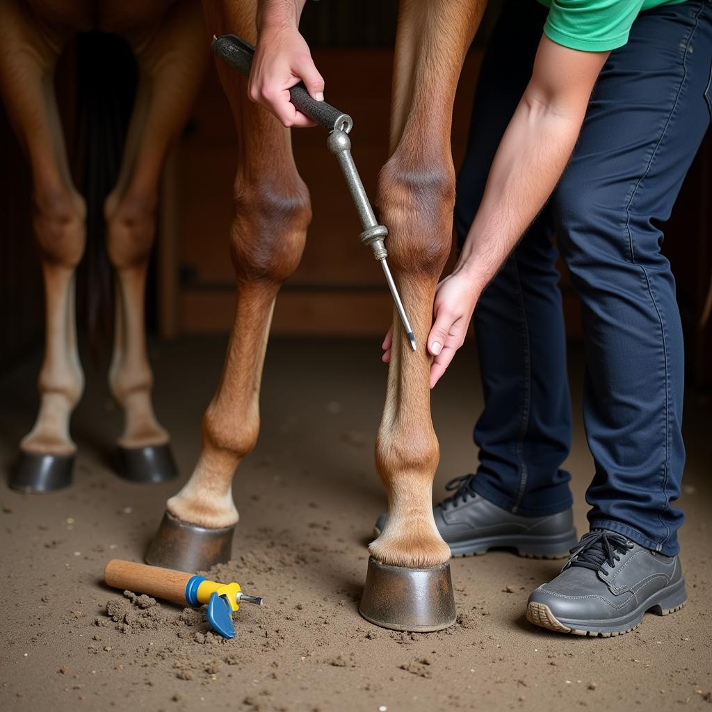 Cleaning Horse Hooves in Canada