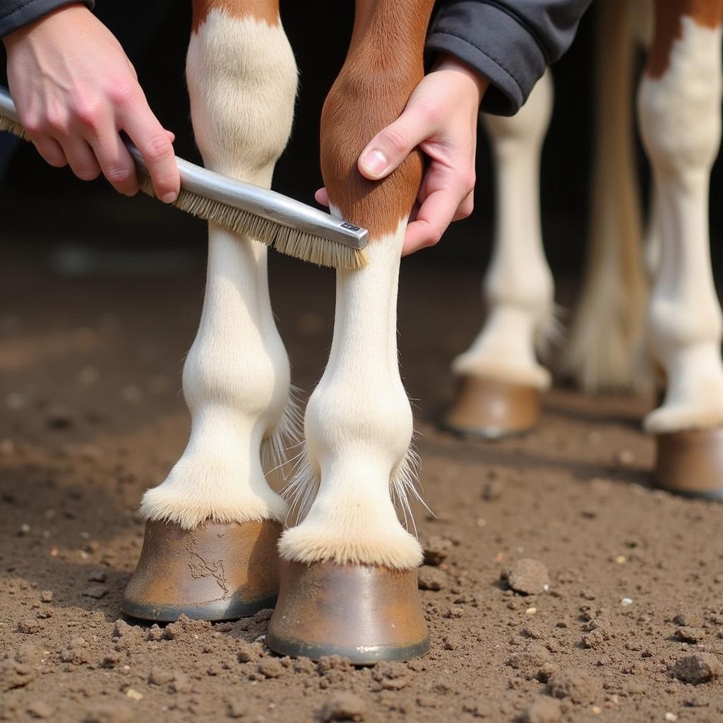 Grooming a Cold Blooded Horse's Feathering