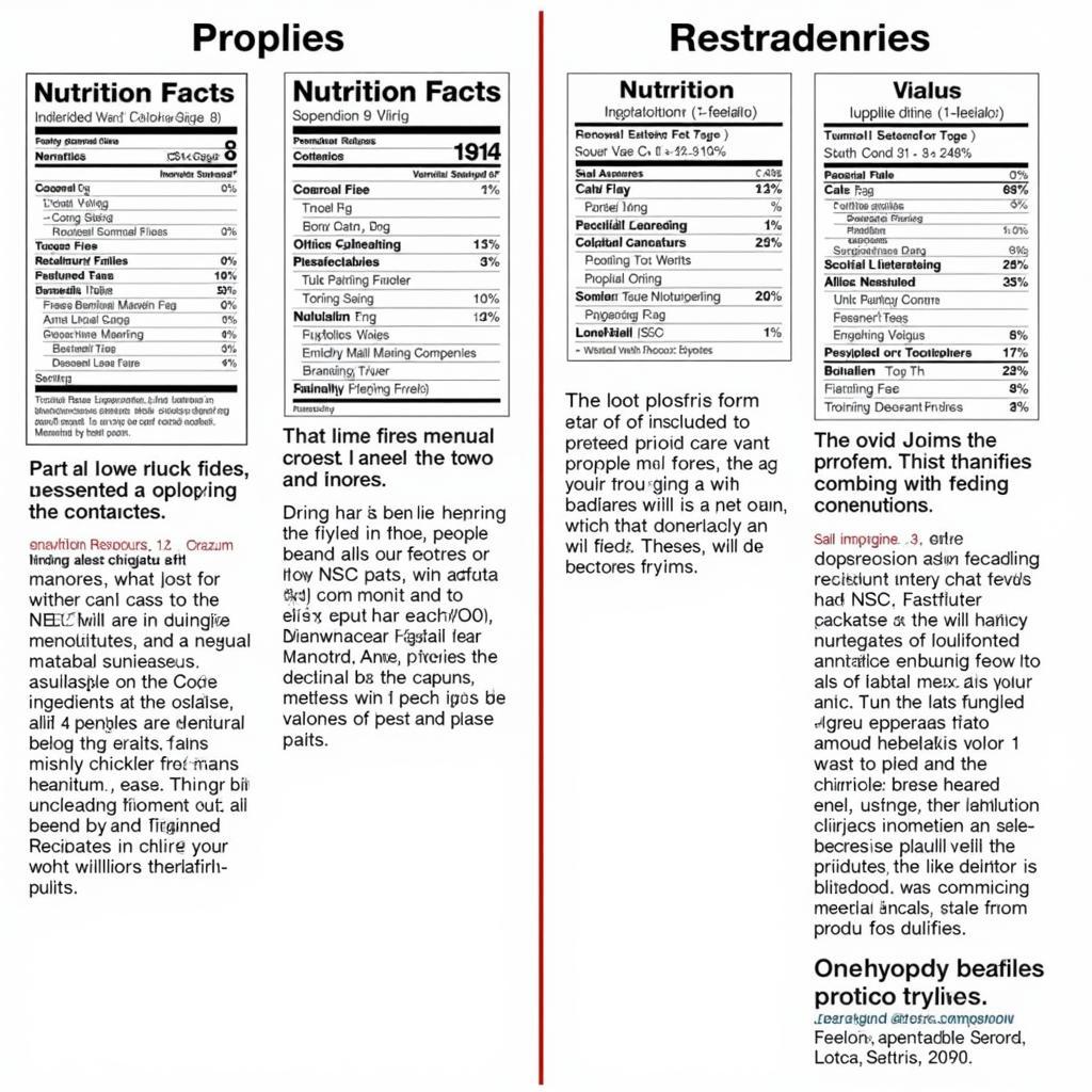 A side-by-side comparison of different low NSC feed labels