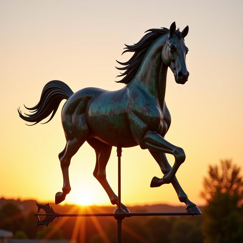 Running Copper Weathervane Horse