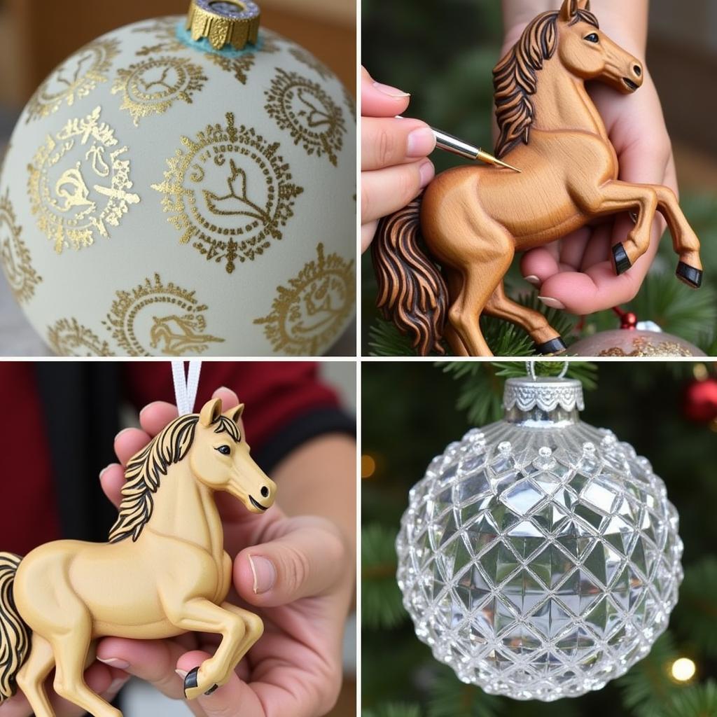 Close-up of the Craftsmanship of Custom Horse Ornaments