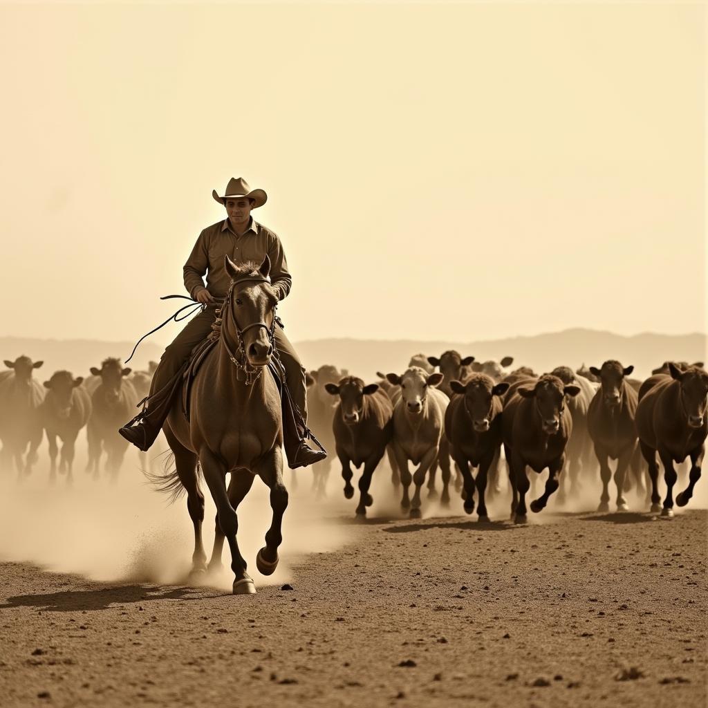 Cutter Bill Horse Working Cattle on the Range