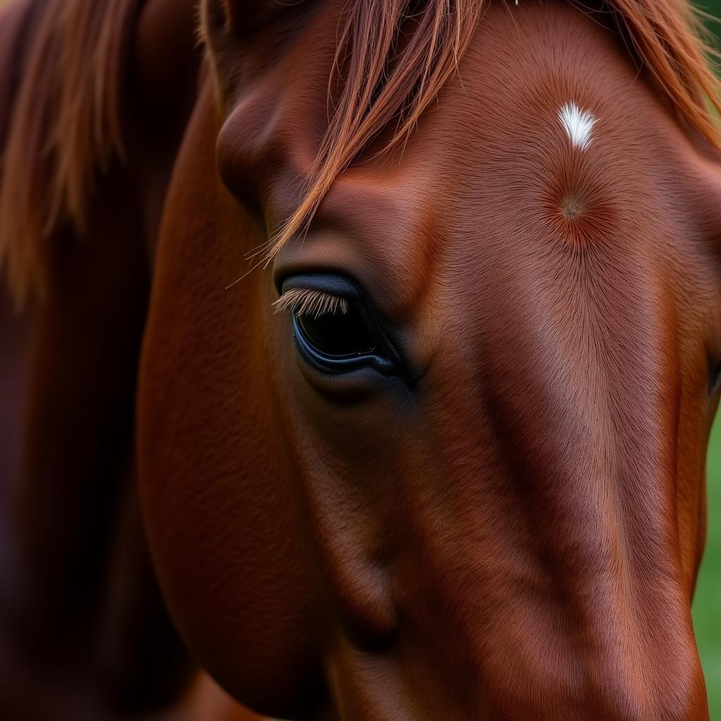 Close-Up of a Dark Sorrel Horse's Coat