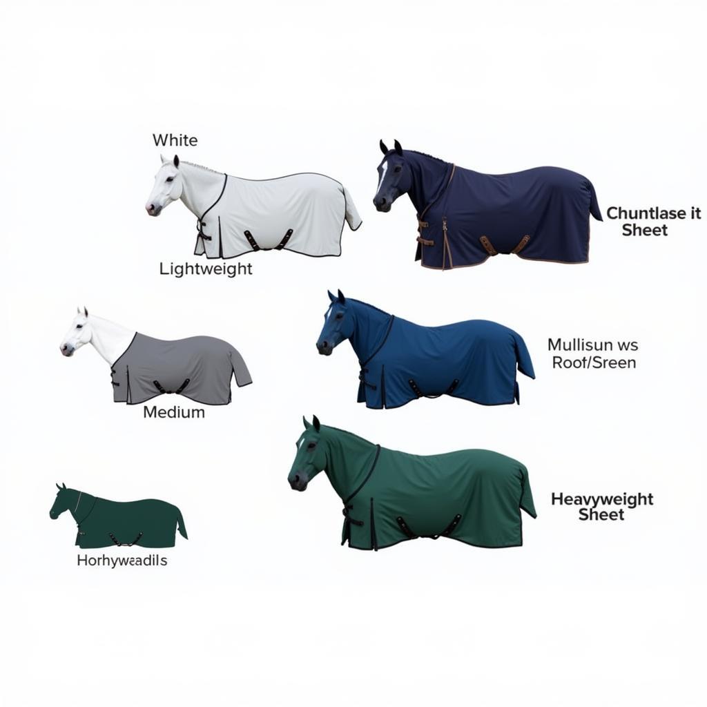 Different Weight Turnout Sheets for Horses