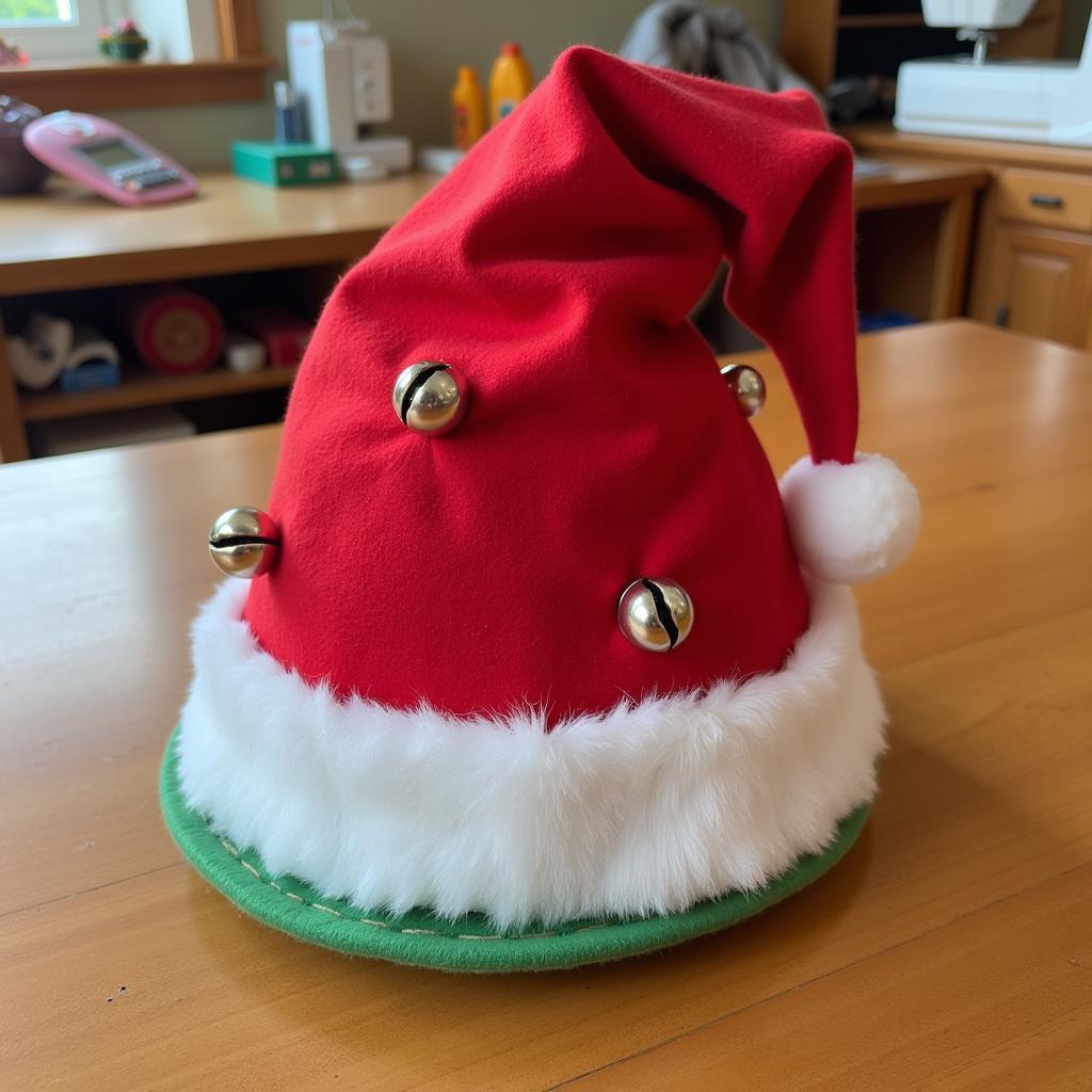 A handmade Christmas hat for a horse.