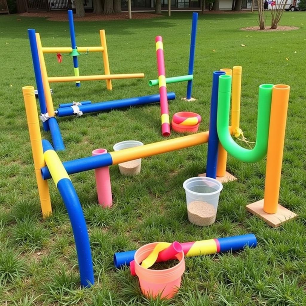 DIY Hobby Horse Jumps Using Pool Noodles