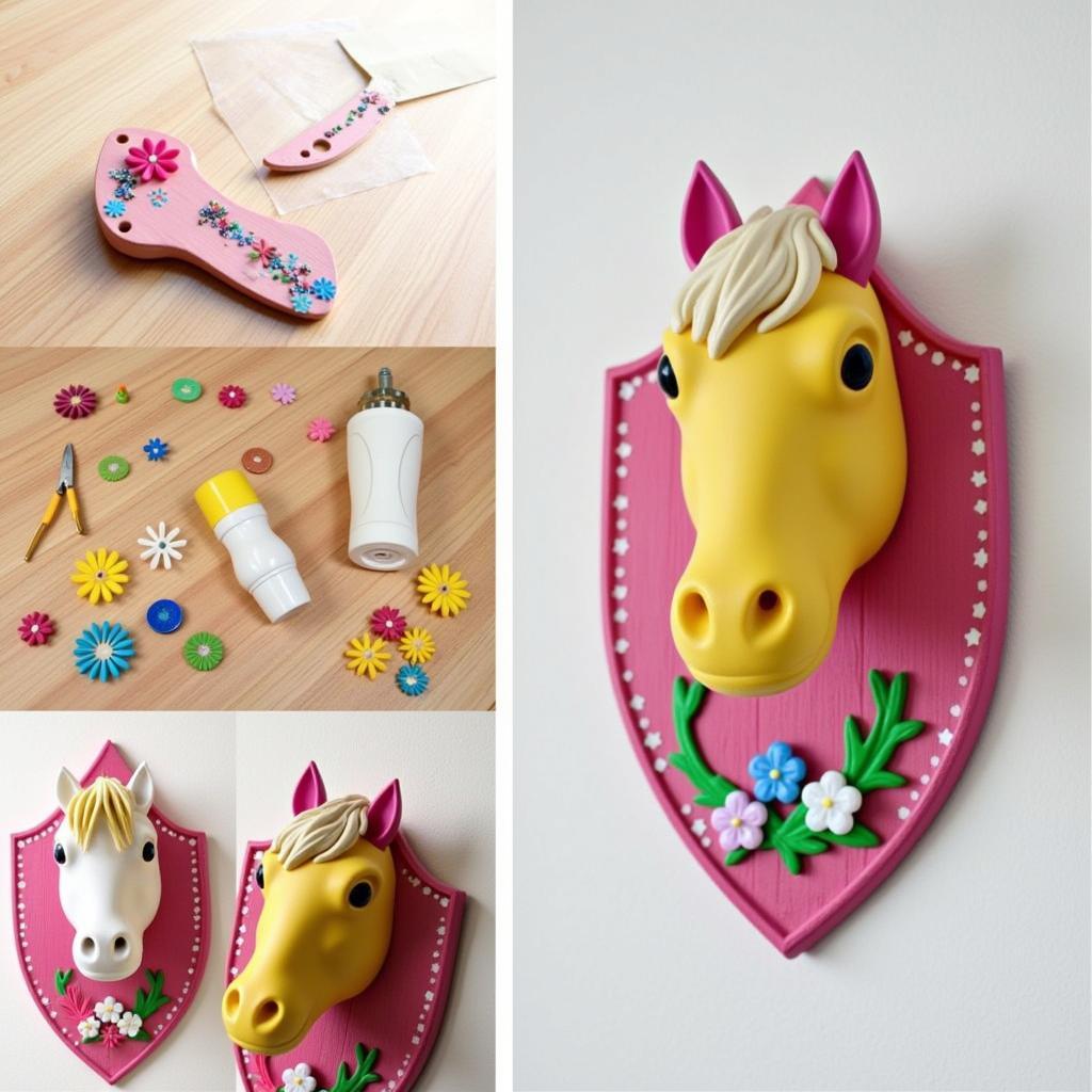 DIY plastic horse head wall decor