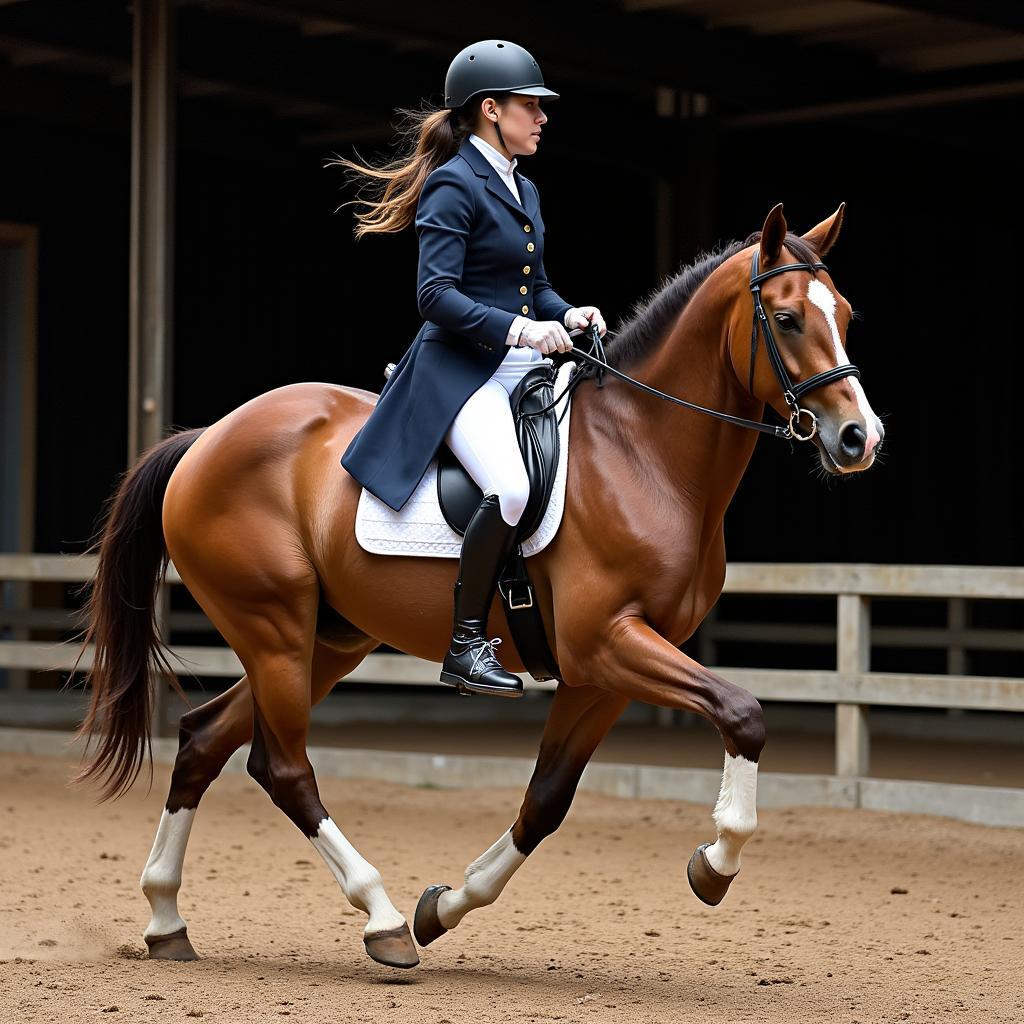 Draft Horse Cross Performing Dressage