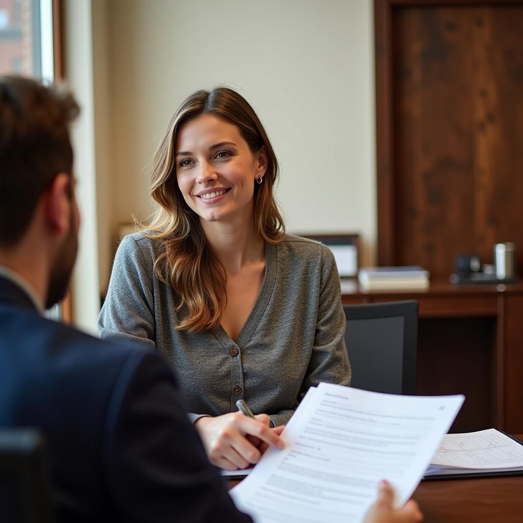 Meeting with a financial advisor to discuss ranch purchase