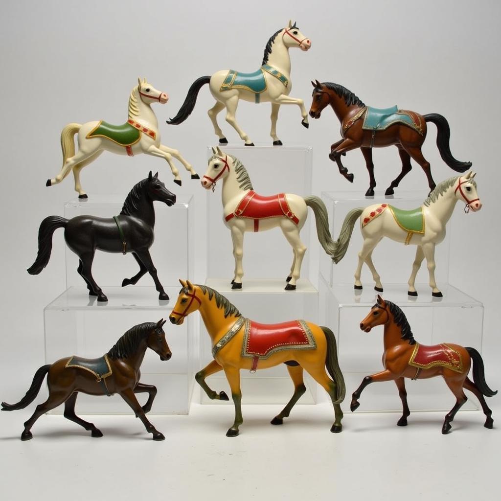 A Collection of Franklin Mint Carousel Horses