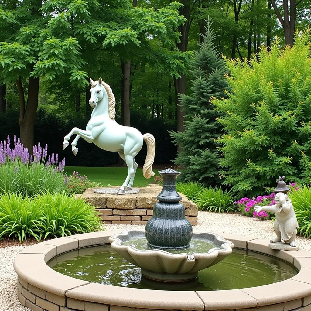 Ideal garden placements for galloping horse statues