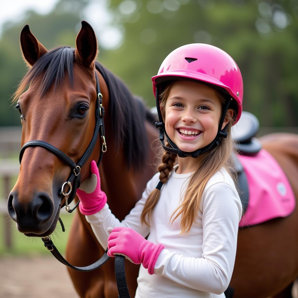 Girl with Pink Horse Gear