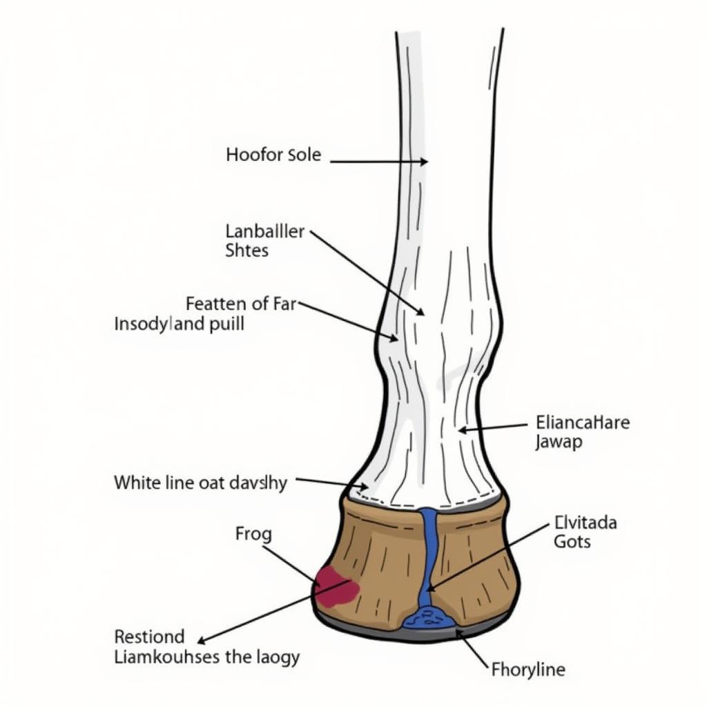 Illustration of a healthy horse hoof anatomy.