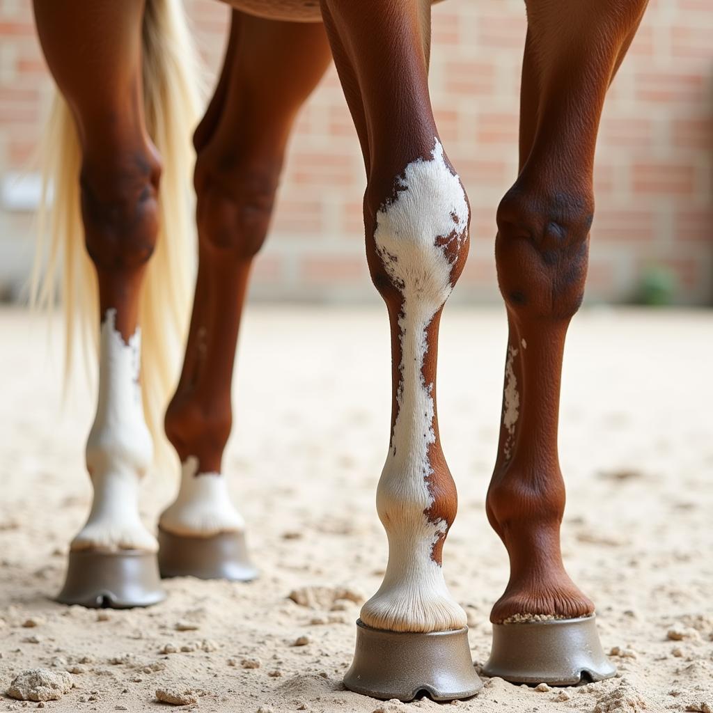 Healthy horse leg demonstrating good hygiene for mallenders prevention