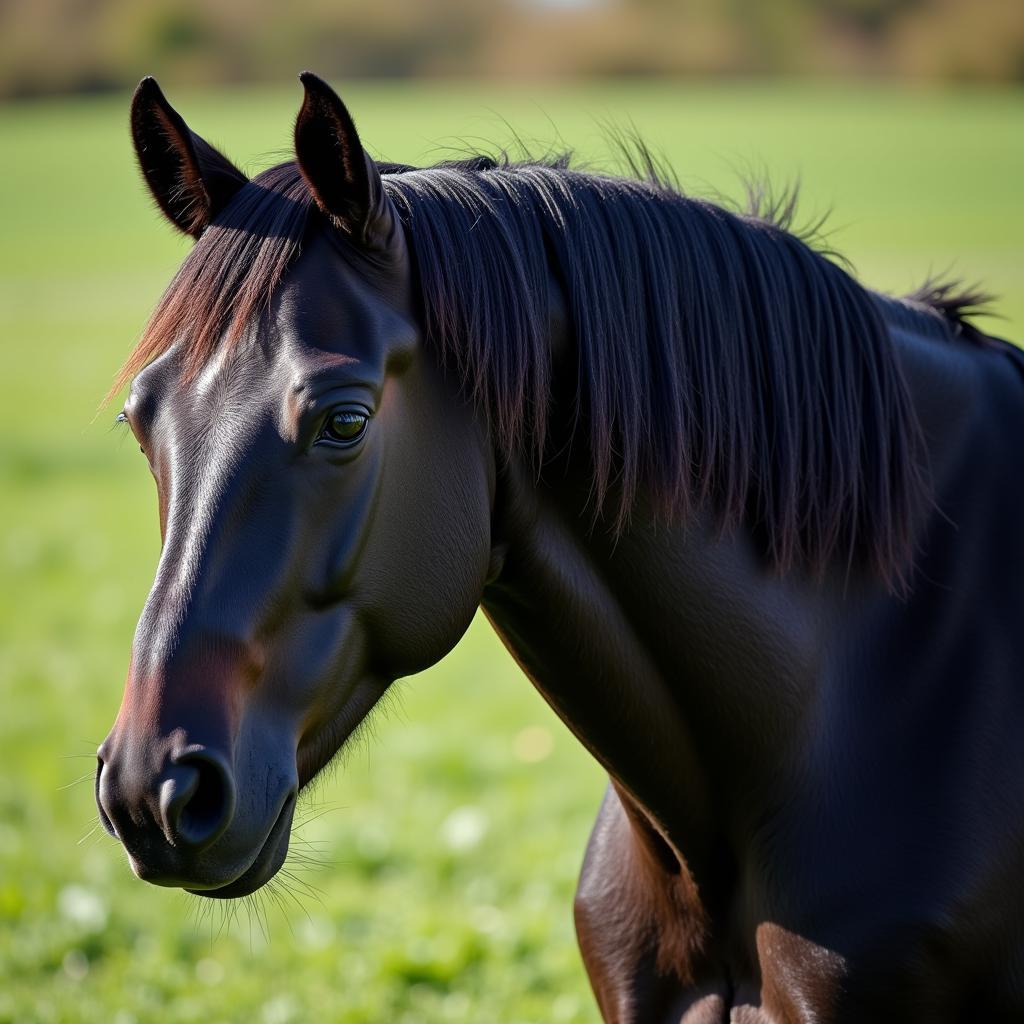 Healthy Horse with Shiny Coat: A testament to good gut health.