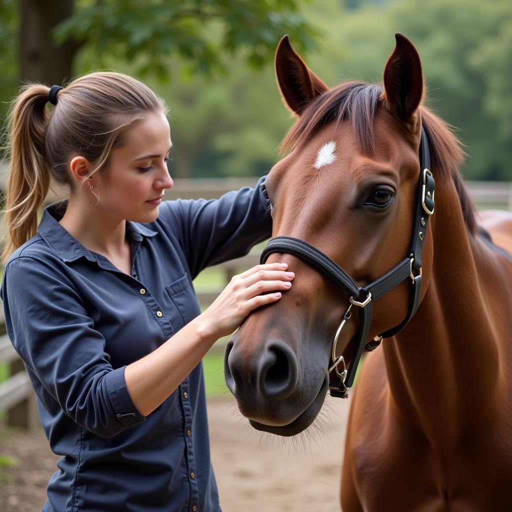 Grooming a Horse