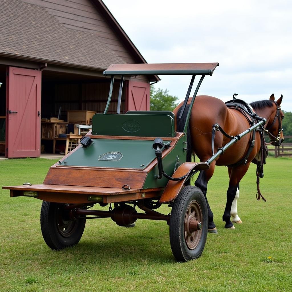 Horse and Jog Cart on Farm