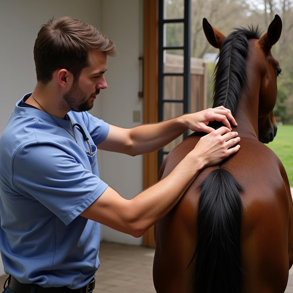 Veterinary Checkup for Horse's Back