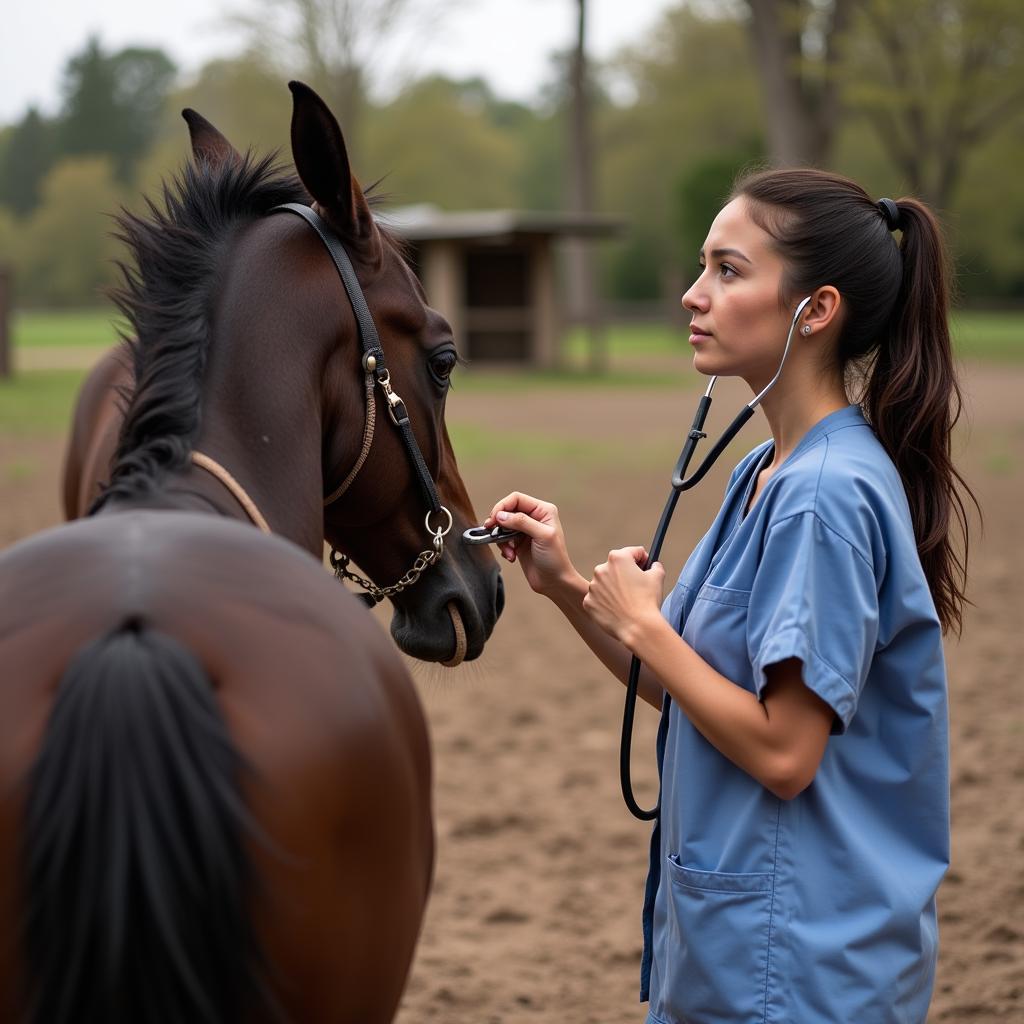 Horse Buff Providing Equine Care