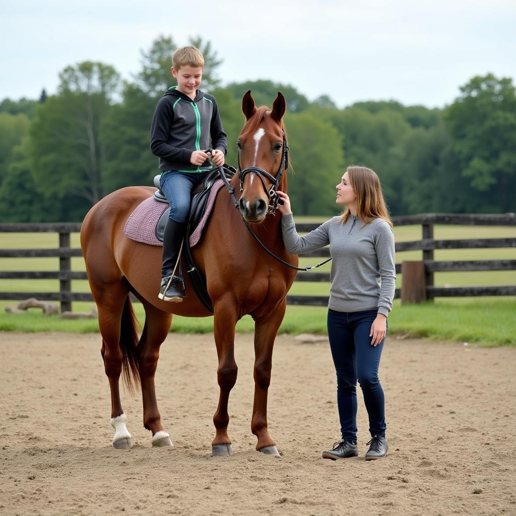 Horseback Riding Lesson at Illinois Camp