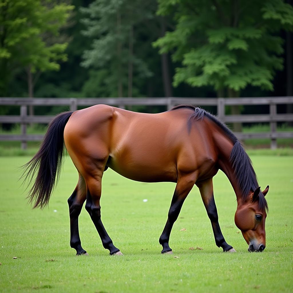 Pregnant Mare in a Paddock