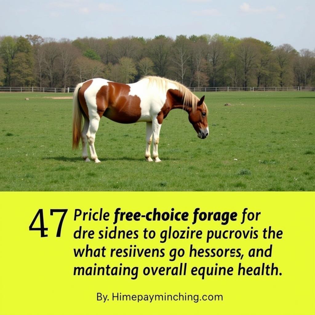 Horse grazing to prevent ulcers