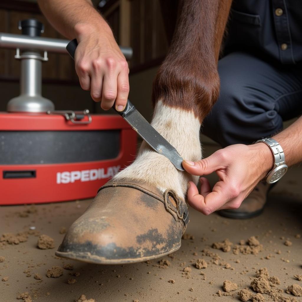 Applying Horse Hoof Repair Products