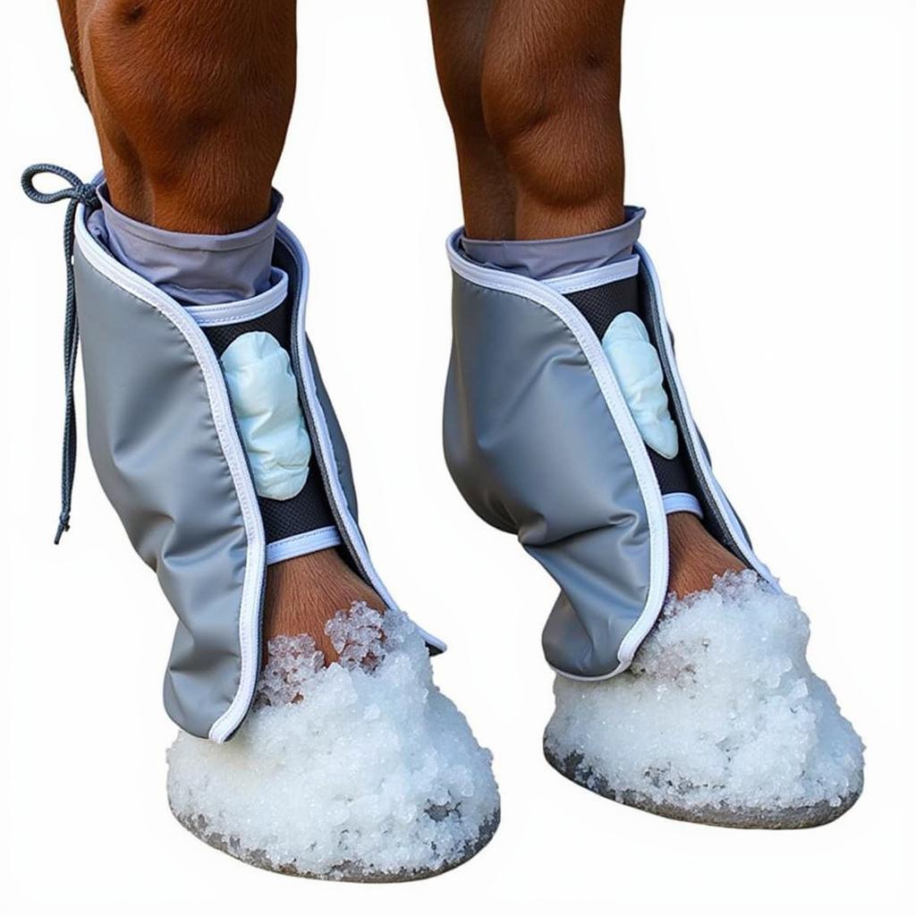 Applying Horse Ice Boots - Set of 4