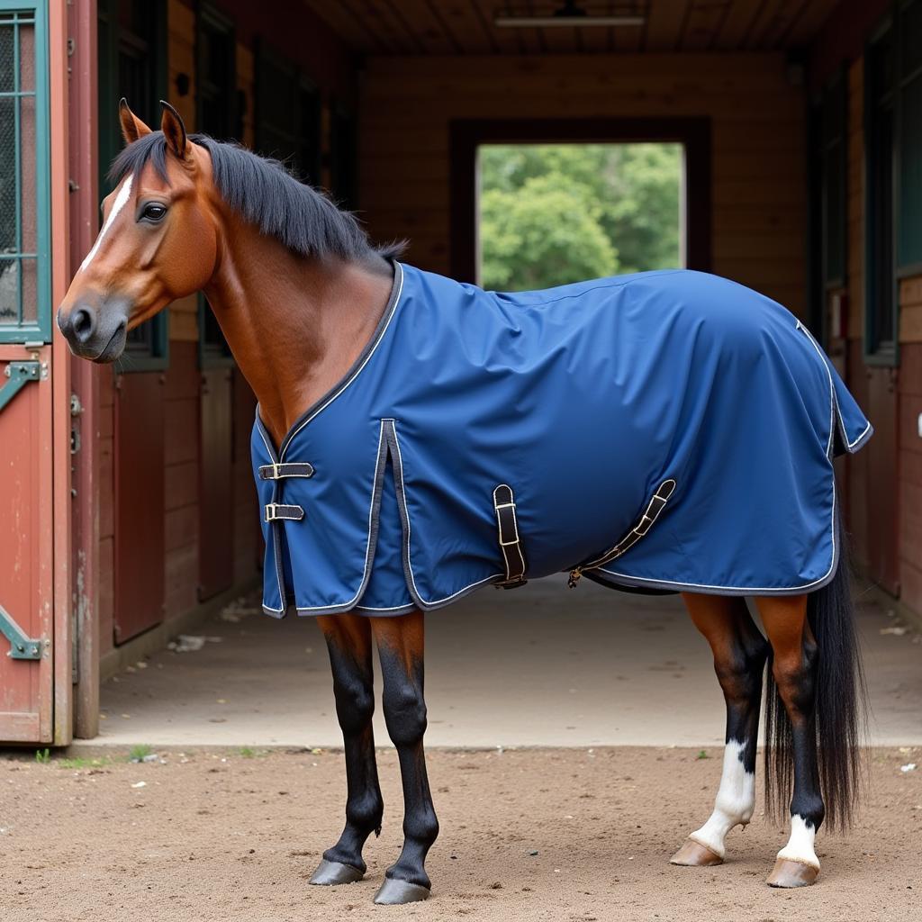 Horse Wearing a Cooling Sheet