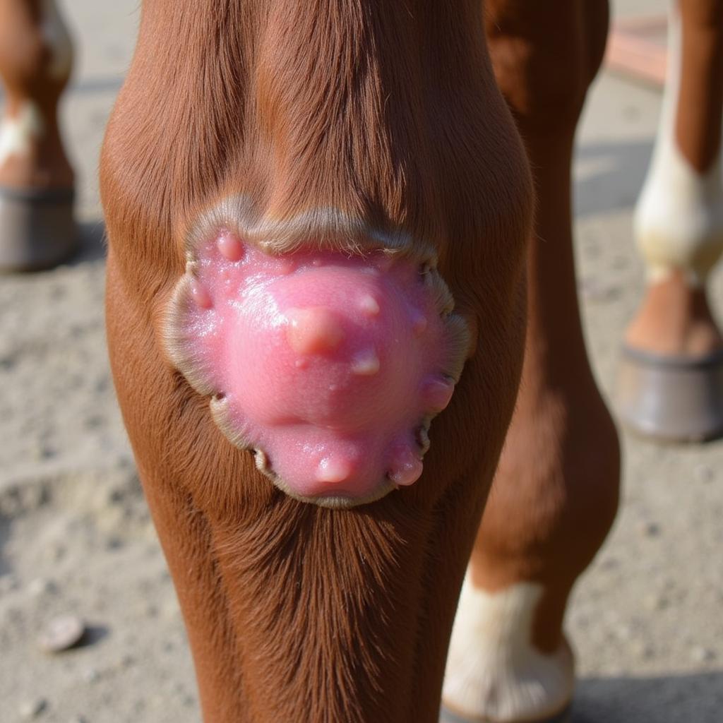 Horse Showing Swelling at Injection Site