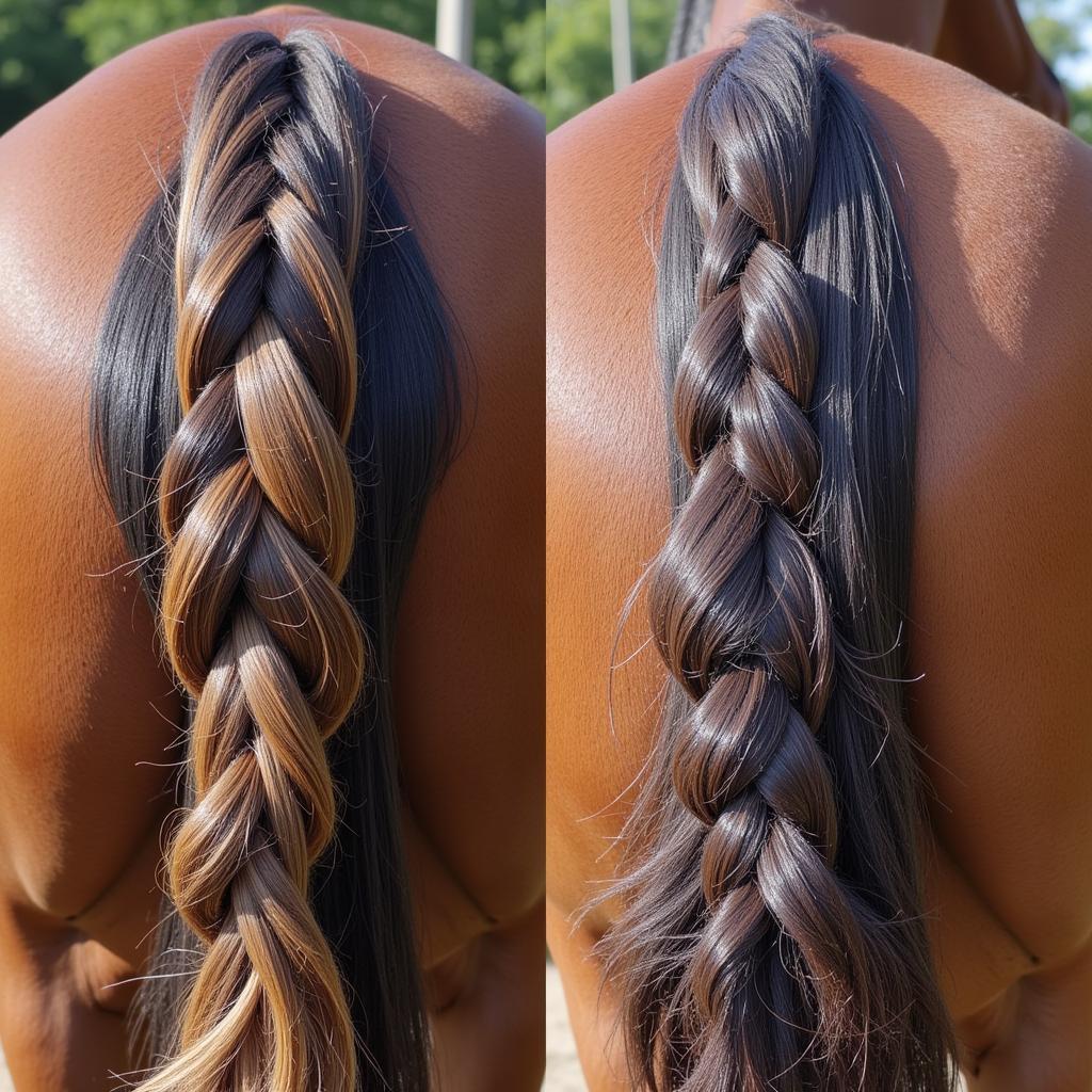 Braided and Pulled Horse Mane Styles