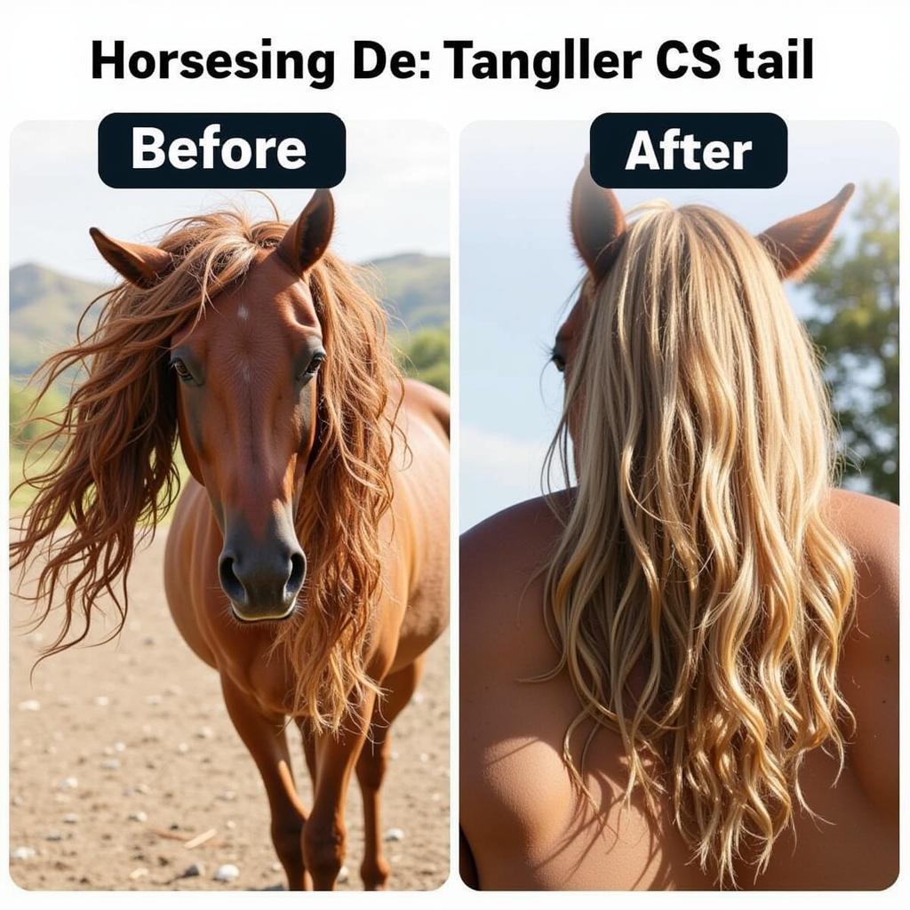 Horse Mane and Tail: Before & After Detangler Spray