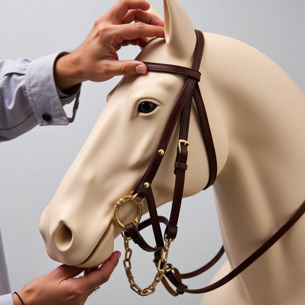 Horse mannequin head for bridle fitting