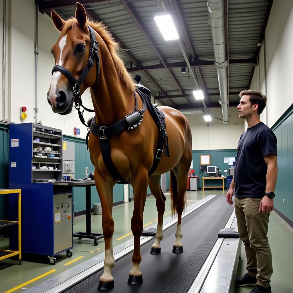 Horse on Treadmill for Dark Horse Dyno