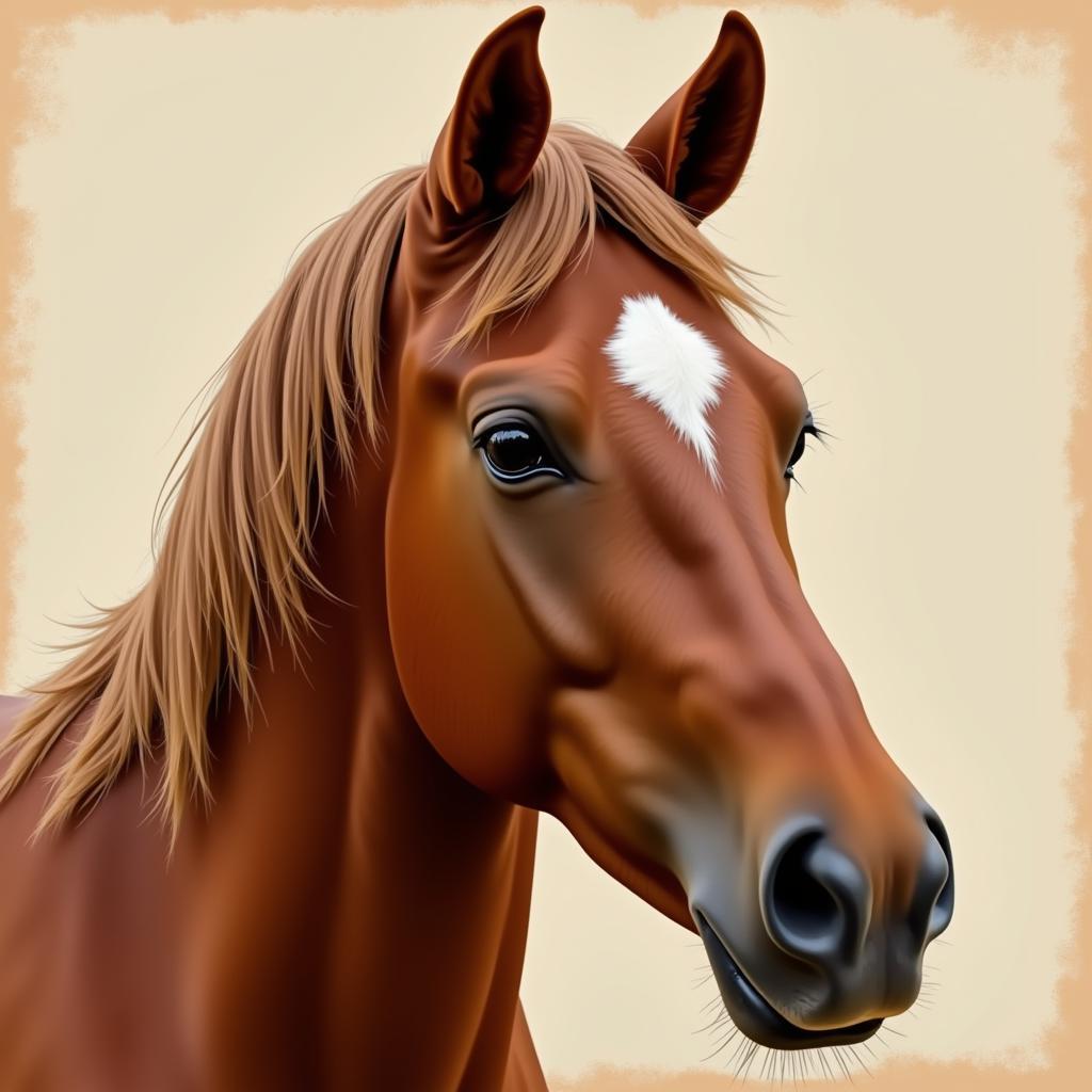 Realistic Horse Paint Portrait