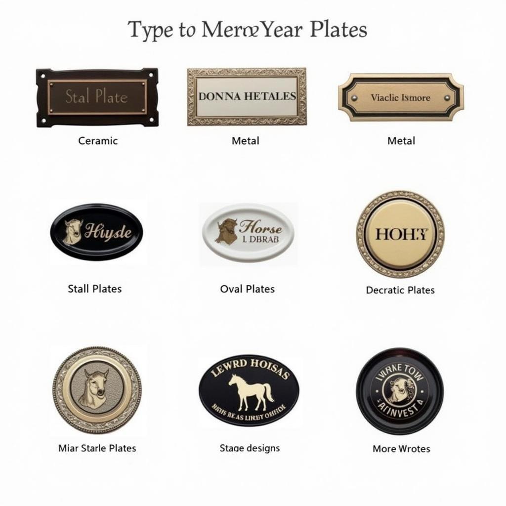 Variety of Horse Plate Set Types