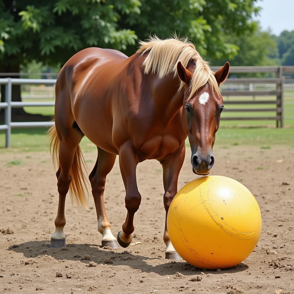 Horse Playing with Ball