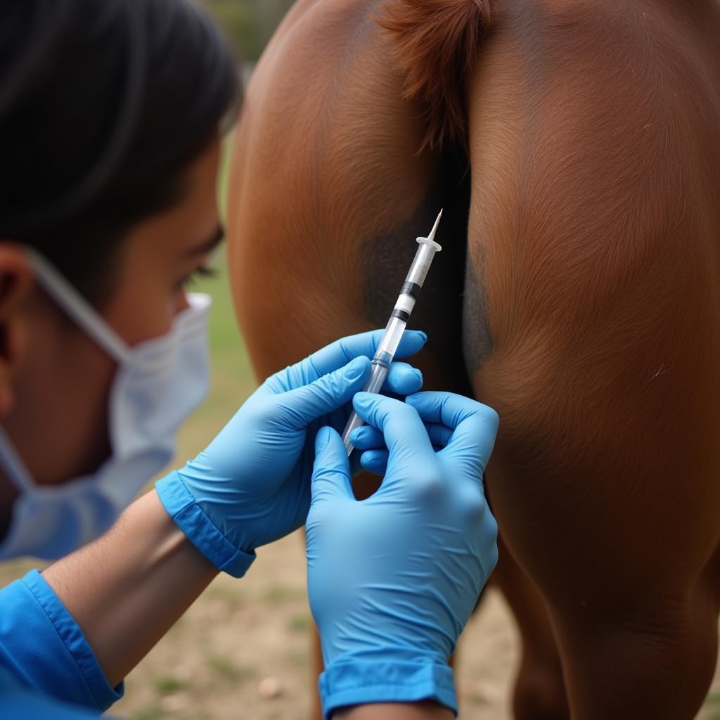 Horse Receiving Hock Injection