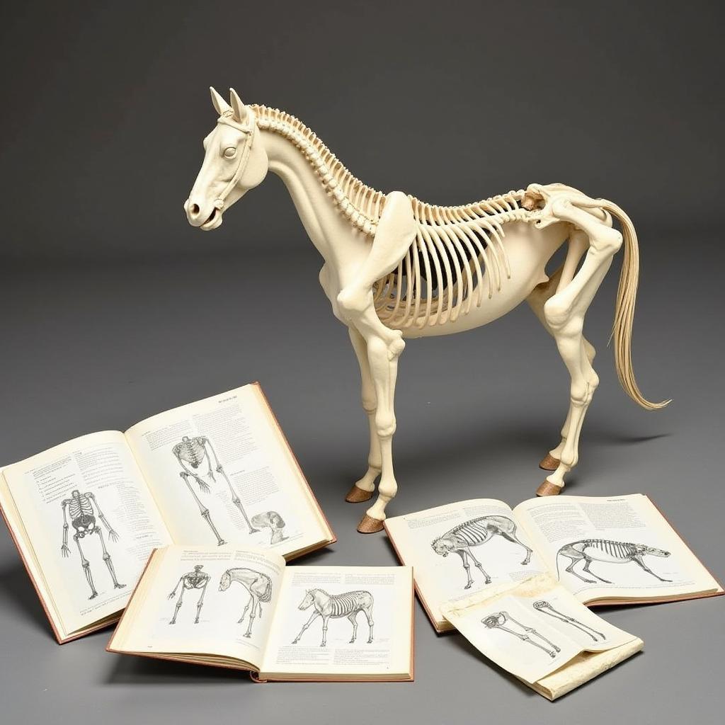 Horse Skeleton 3D Model and Anatomy Books